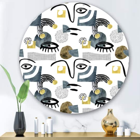 Designart - Collage of Eyes & Doodles In Contemporary Style I